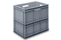 Bac gerbable norme europe 600x400x540 mm Plein - Poignées ouvertes