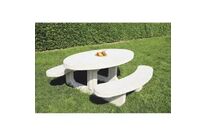 Table pique nique béton - Ovale