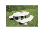Table pique nique béton - Ovale