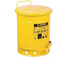 Justrite - Poubelle de Sécurité Jaune 38L Acier - Ouverture Pédale - Recyclable 100%