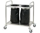 Chariot porte poubelle en inox