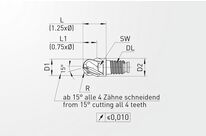 Tête de fraisage hémisphérique Duo-Lock | V2004UK