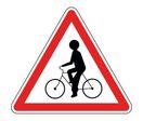 Panneau débouché de cyclistes venant de droite ou de gauche - A21