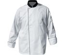 Veste de cuisine Poly Coton Blanc/Noir à pressions