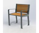 Fauteuil urbain en compact stratifié Teck + acier - Léognan