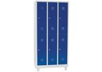 Manutan Expert - Vestiaire multicases sur pieds L=300mm 3 colonnes 6 cases bleu - Acier époxy - 1900x885x500mm - Garanti 10 ans