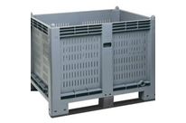 Caisse palette 550 litres - 1200x800x850 - ajourée - 2 semelles