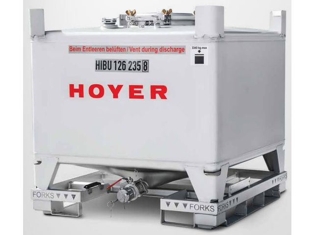 Containers cubiques en inox de faible hauteur pour produits chimiques | En location