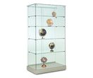 Vitrine armoire H 180 x L 80 cm socle blanc + toit verre
