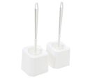 Brosse WC - Lot de 2 - Plastique Blanc - Écologique et Pratique