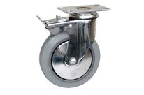 Roulette Collectivité chromée, à platine 100 mm 