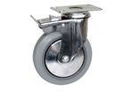 Roulette Collectivité chromée, à platine 100 mm 