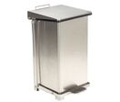 Manutan Expert - Poubelle Industrielle Inox 304 à Pédale - 45L - Usage Alimentaire - Argent