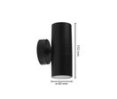 Pack de  10 - Applique Murale Noire IP65 Double Faisceau GU10