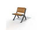 Chaise urbaine en compact stratifié Teck et pied acier - Bergerac