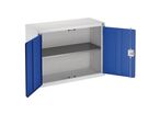 Bott - Armoire à portes battantes murale - 2 portes, 1 tablette - Gris clair/Bleu - Acier - 800x350x600 mm - Charge 35kg/tablette