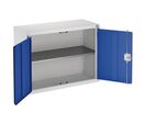 Bott - Armoire à portes battantes murale - 2 portes, 1 tablette - Gris clair/Bleu - Acier - 800x350x600 mm - Charge 35kg/tablette
