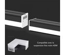 Connecteur 8W en L pour Suspension Linéaire Fine Noire 40W - Blanc Neutre 4000K - 5500K