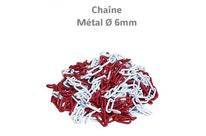 Chaîne Métal de signalisation rouge/blanche 6mm