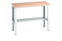 Etabli CUBIO à hauteur réglable et plateau bois avec demi-tablette