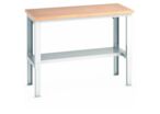 Etabli CUBIO à hauteur réglable et plateau bois avec demi-tablette