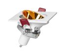 Support Spot GU10/MR16 Encastrable Carré Orientable Aluminium Blanc et Or