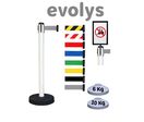 Poteau de guidage à sangle rétractable EVOLYS PVC blanc