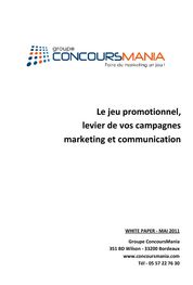 Catalogue Livres blancs : Livre blanc : Le jeu promotionnel levier de vos campagnes marketing et communi