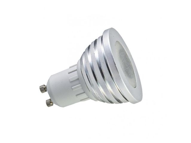 Spot led GU10 3 watt RGB (eq. 35 watt) - Couleur eclairage - RVB (Rouge Vert Bleu)