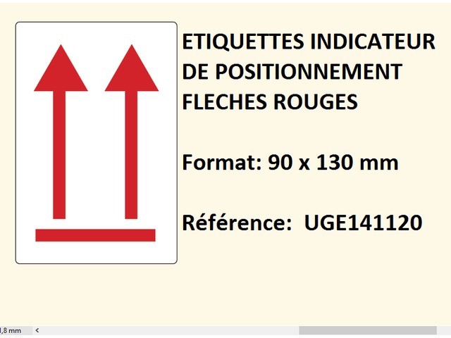 Etiquette expédition flèche rouge imprimé