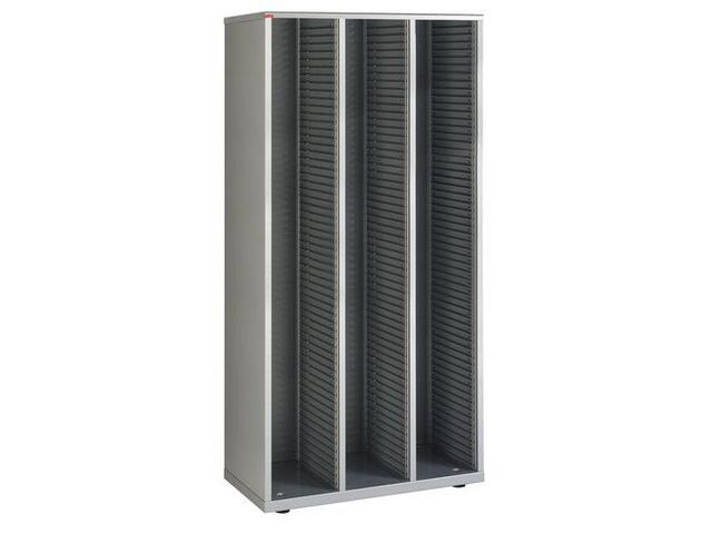 Clen - Armoire à tiroirs 3 colonnes Gris - Acier - 189.5x93x39.5 cm - Éco-responsable