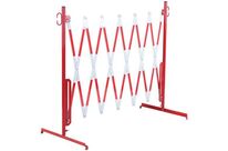 Crash Stop - Barrière de Protection Extensible Rouge/Blanc 3.6m - Acier - Usage Entrepôt - Temporaire