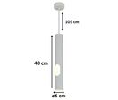 Suspension Perforée 40cm pour Ampoule GU10 - Noir