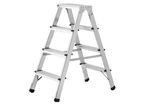 Escabeau double marche en aluminium 2x2 marches Brennenstuhl- Accessible des 2 côtés - Sangles de sécurité haute résistance anti-écartement- Hauteur totale: 600mm - Poids: 2,1 kg