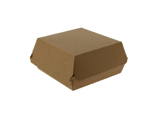 Coquille burger en carton brun micro-cannelé 13X13X7.5 x 150 Firplast