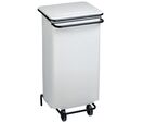 Medial - Poubelle à pédale 110L Blanc Métal - Frontale Amovible - 2 Roues - Recyclable