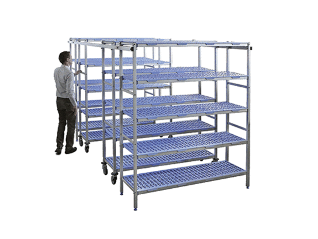 Rayonnage mobile avec guidage