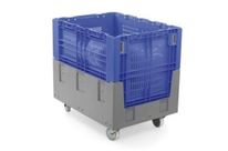 Caisse palette pliante 800x600x760 ajouré 4 roues