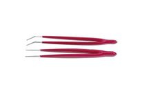 Set de pinces brucelles TOOLCRAFT 821025 plate, ronde, plate, ronde, courbée 1 set