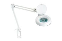 Manutan Expert - Lampe Loupe Fluorescente 1000lm - Grossissement 1.75x - Bras 80cm - Pince-Étau - Blanc