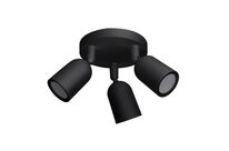 Spot LED en saillie Triple Orientable pour ampoule GU10 - Noir