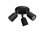 Spot LED en saillie Triple Orientable pour ampoule GU10 - Noir