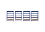 Manutan Expert - Pack 4 Kits Rayonnage Rapid 3 Évolution - 1800x1200x450mm Bleu - Charge 1250kg - 5 Tablettes Aggloméré - Idéal Stockage Léger