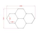 Kit 4 LED Hexagonal RGB 34W 110lm/w