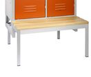 Socle Banc pour vestiaire industrie salissante 2 casiers