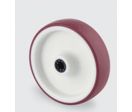 Roues à platine polyamide blanc bandage polyuréthane rouge 200 à 600 kg