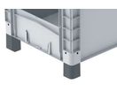 Bac plastique 800x600 x 420 mm norme Europe avec ouverture et 4 pieds - basicline plus