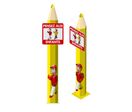 Totem école gros crayon avec panneau pensez aux enfants + figurines