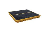 Jonesco - Bac de rétention plastique 4 fûts 200L - PEHD Noir - Caillebotis Inclus - Charge 2000 kg