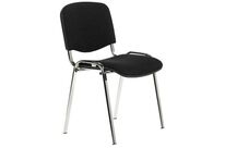 Manutan Expert - Chaise Classic Chrome Tissu Noir - Empilable - 4 Pieds - Confort et Durabilité